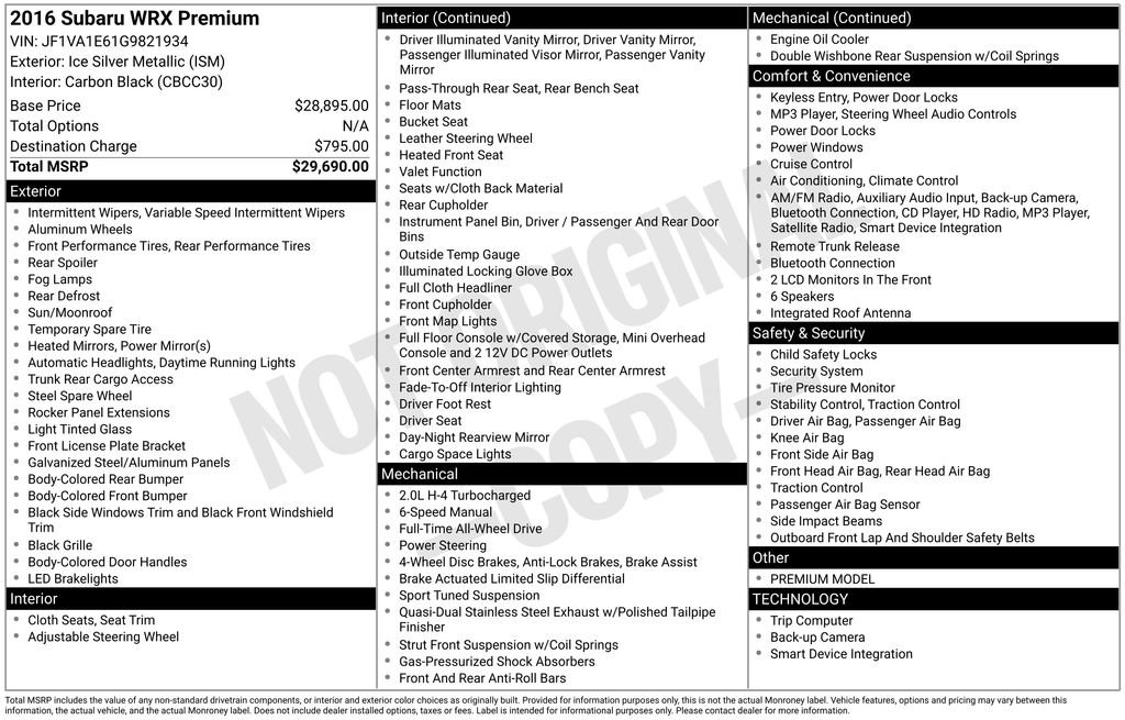 Used 2016 Subaru WRX Premium image 4