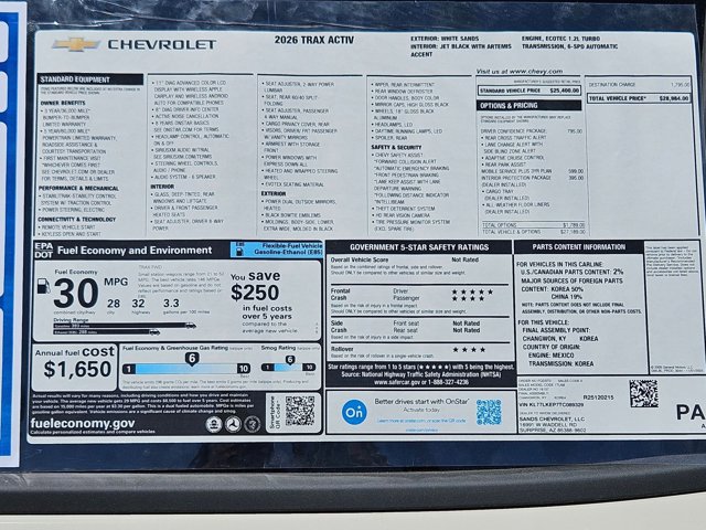New 2026 Chevrolet Trax ACTIV w/ Driver Confidence Package FWD image 18