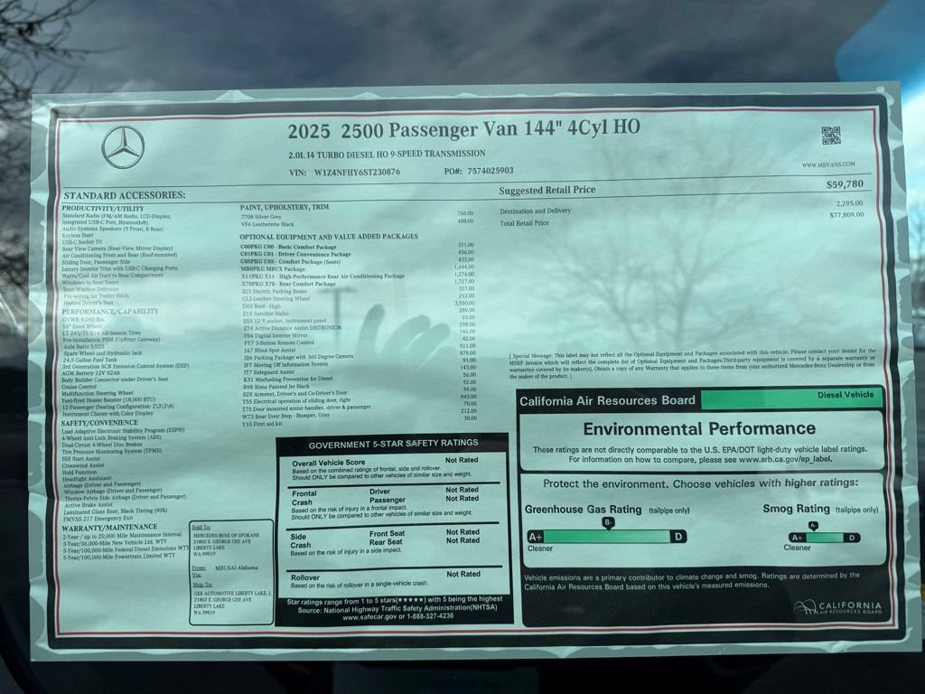 New 2025 Mercedes-Benz Sprinter 2500 image 15