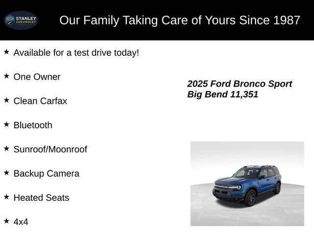 Used 2025 Ford Bronco Sport Big Bend w/ Convenience Package AWD/4WD image 9