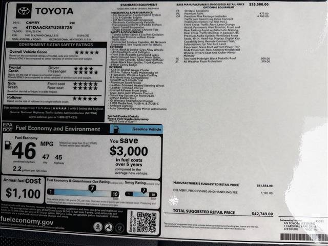 New 2026 Toyota Camry XSE w/ Premium Plus Package FWD image 24