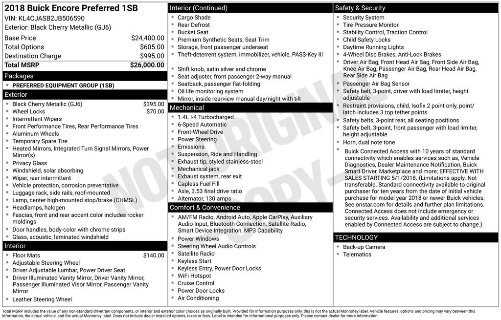 Used 2018 Buick Encore Preferred image 4