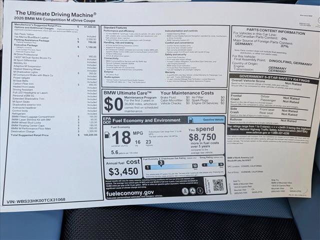 New 2026 BMW M4 xDrive Competition w/ Executive Package AWD/4WD image 20
