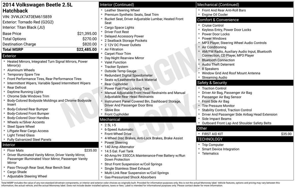 Used 2014 Volkswagen Beetle 2.5 image 10