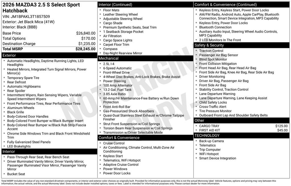 New 2026 MAZDA MAZDA3 s Sport FWD image 4