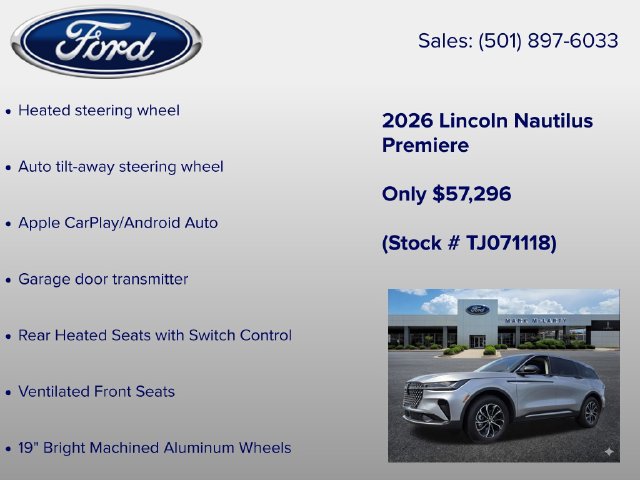 New 2026 Lincoln Nautilus Premier w/ Equipment Group 102A AWD/4WD image 27