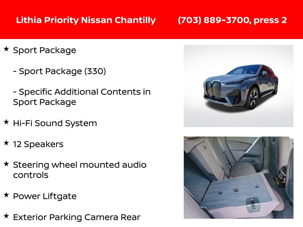 Used 2023 BMW iX xDrive50 w/ Sport Package AWD/4WD image 18