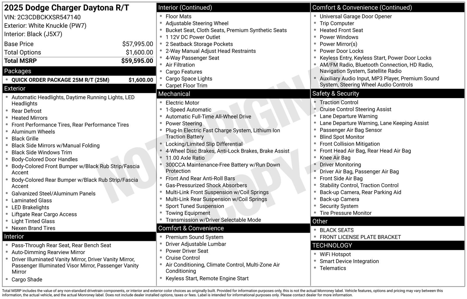 New 2025 Dodge Charger R/T w/ Quick Order Package 25M R/T image 23