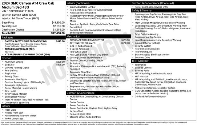 Used 2024 GMC Canyon AT4 w/ Canyon Safety Plus Package AWD/4WD image 23