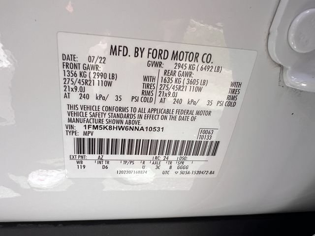 Used 2022 Ford Explorer Platinum w/ Technology Package AWD/4WD image 36