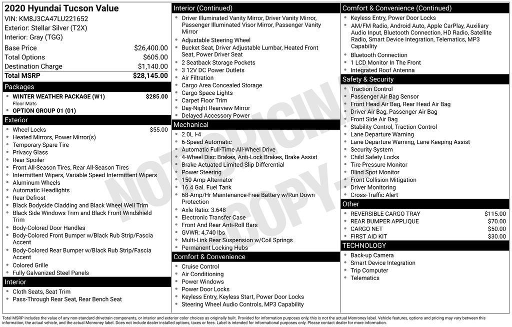 Used 2020 Hyundai Tucson Value w/ Winter Weather Package AWD/4WD image 3