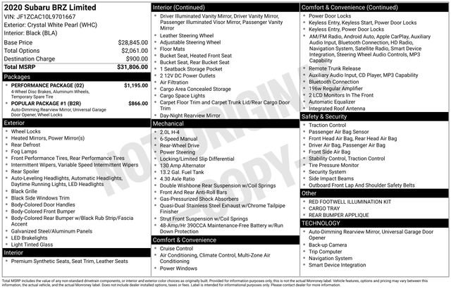 Used 2020 Subaru BRZ Limited w/ Performance Package image 28