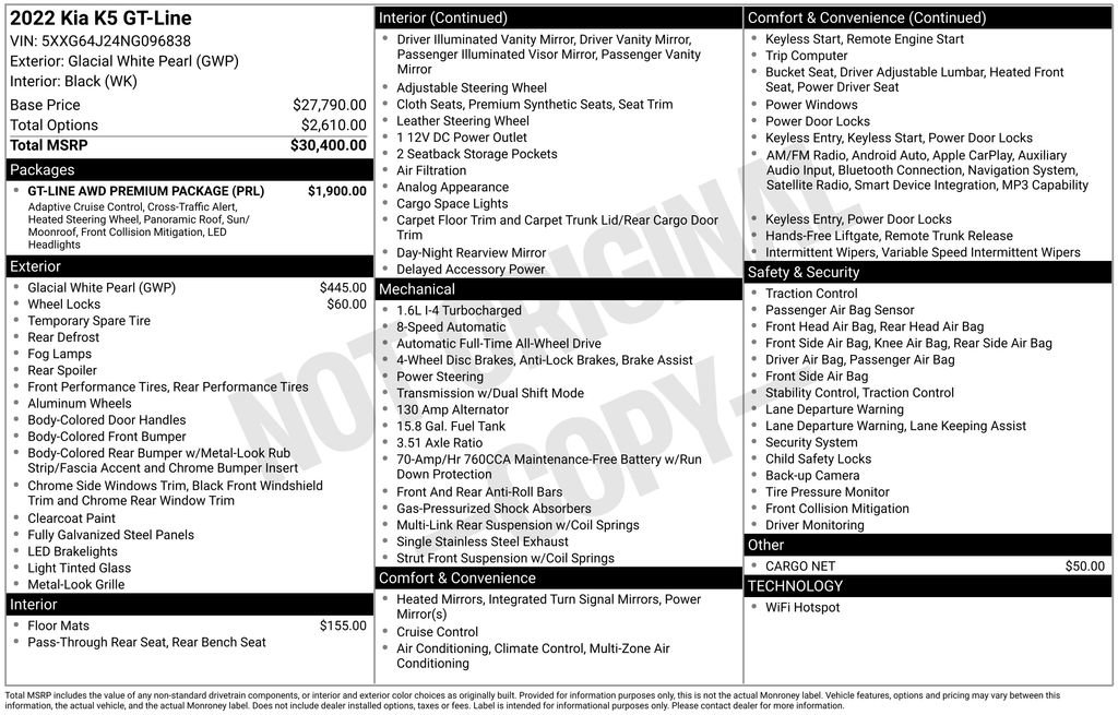 Used 2022 Kia K5 GT-Line w/ GT-Line Awd Premium Package image 56
