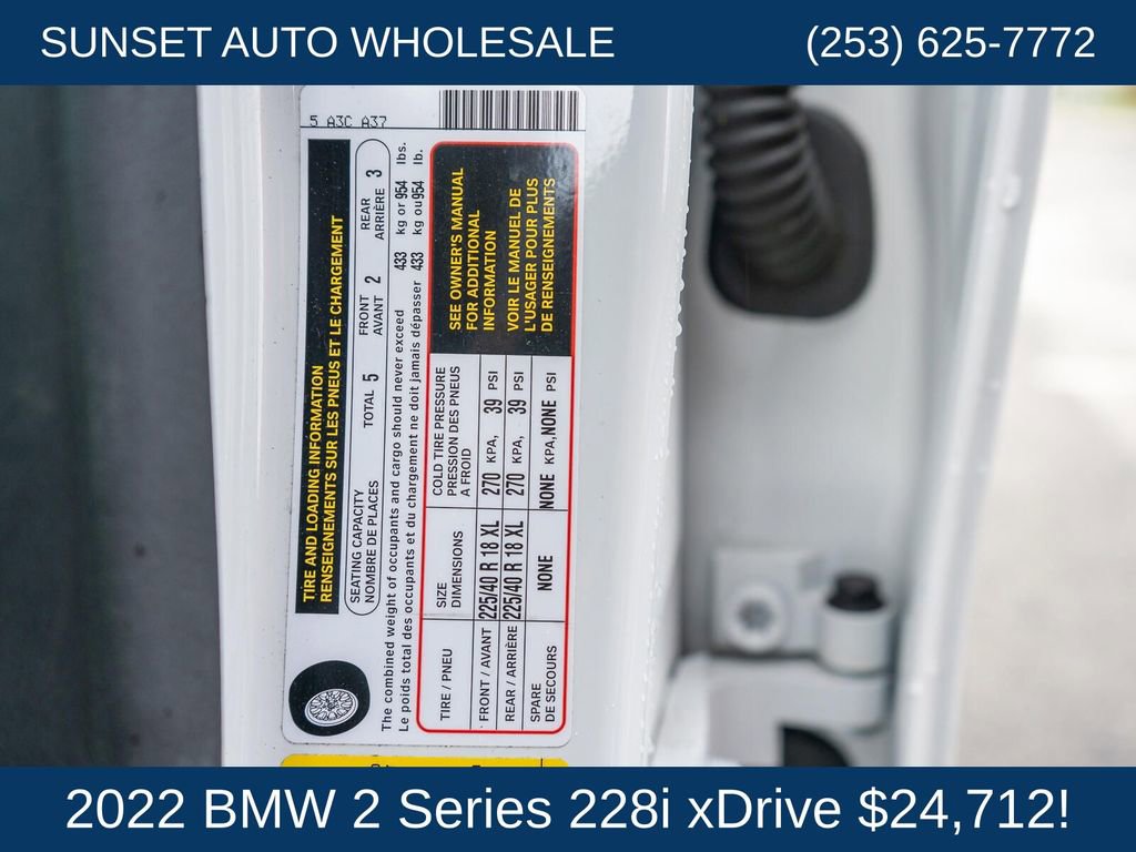 Used 2022 BMW 228i xDrive Gran Coupe w/ Convenience Package AWD/4WD image 46