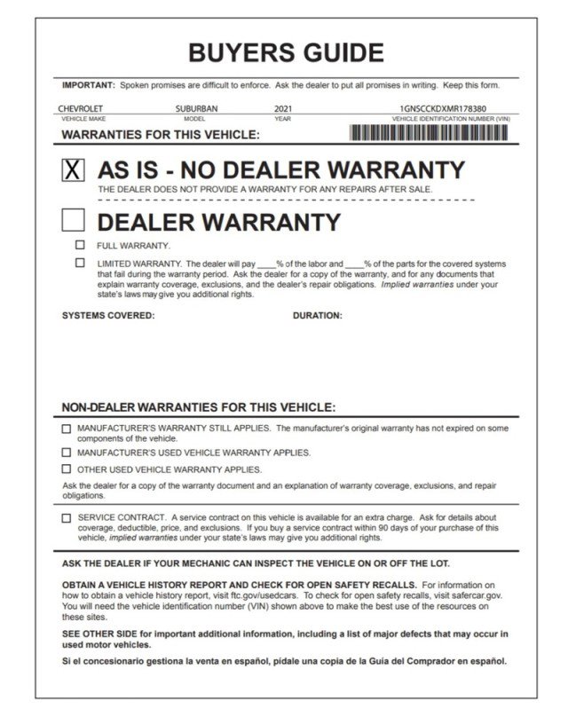 Used 2021 Chevrolet Suburban LT w/ LT Signature Package image 33