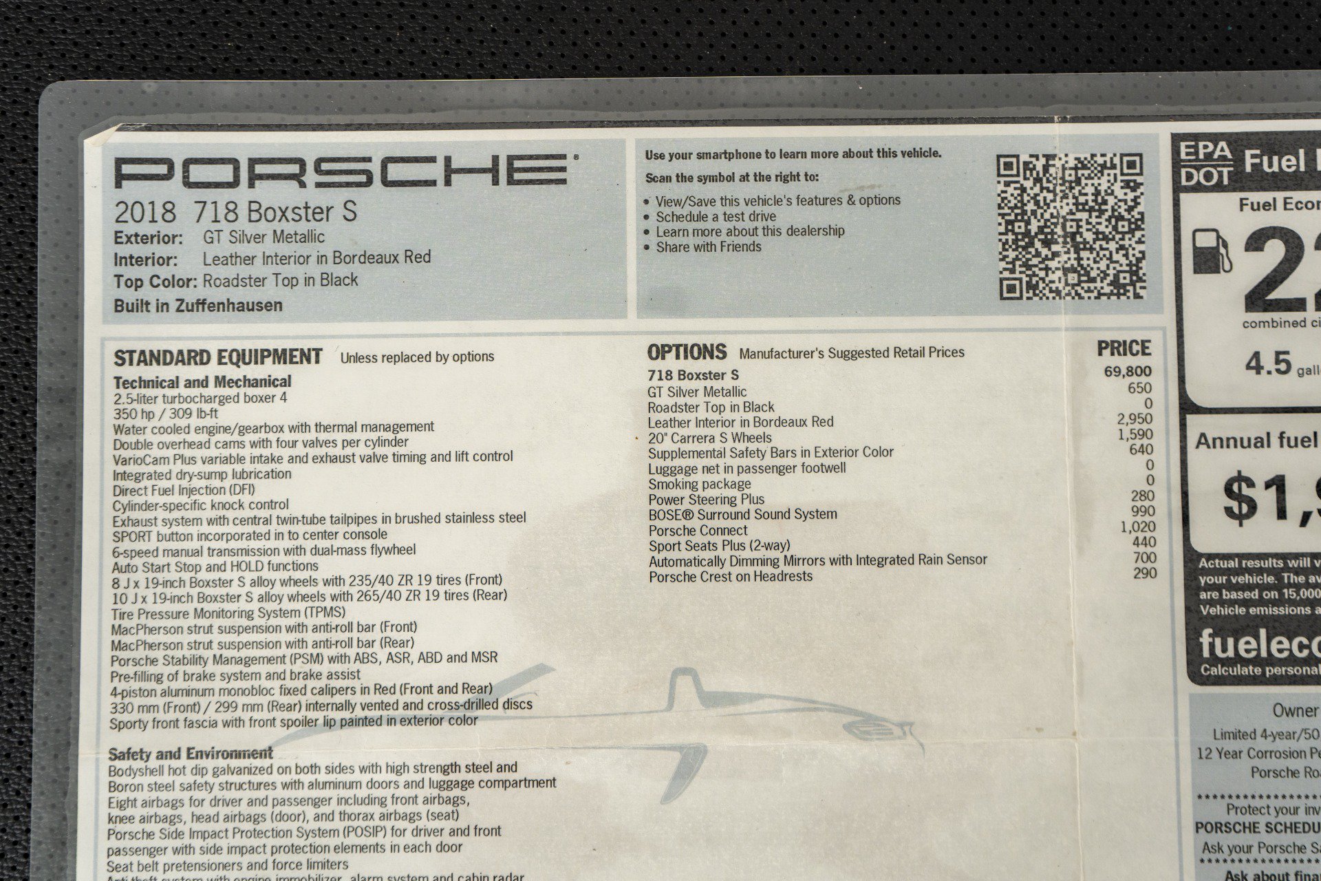 Used 2018 Porsche 718 Boxster S RWD image 22