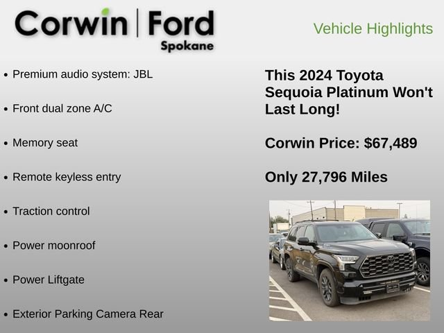 Used 2024 Toyota Sequoia Platinum AWD/4WD image 6