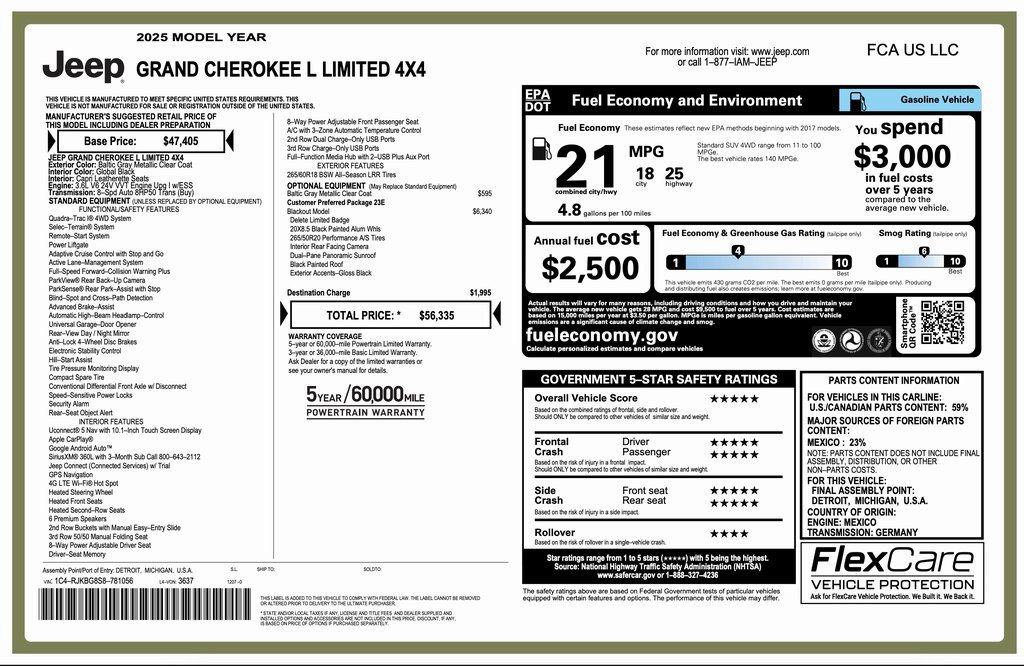 New 2025 Jeep Grand Cherokee L Limited image 2