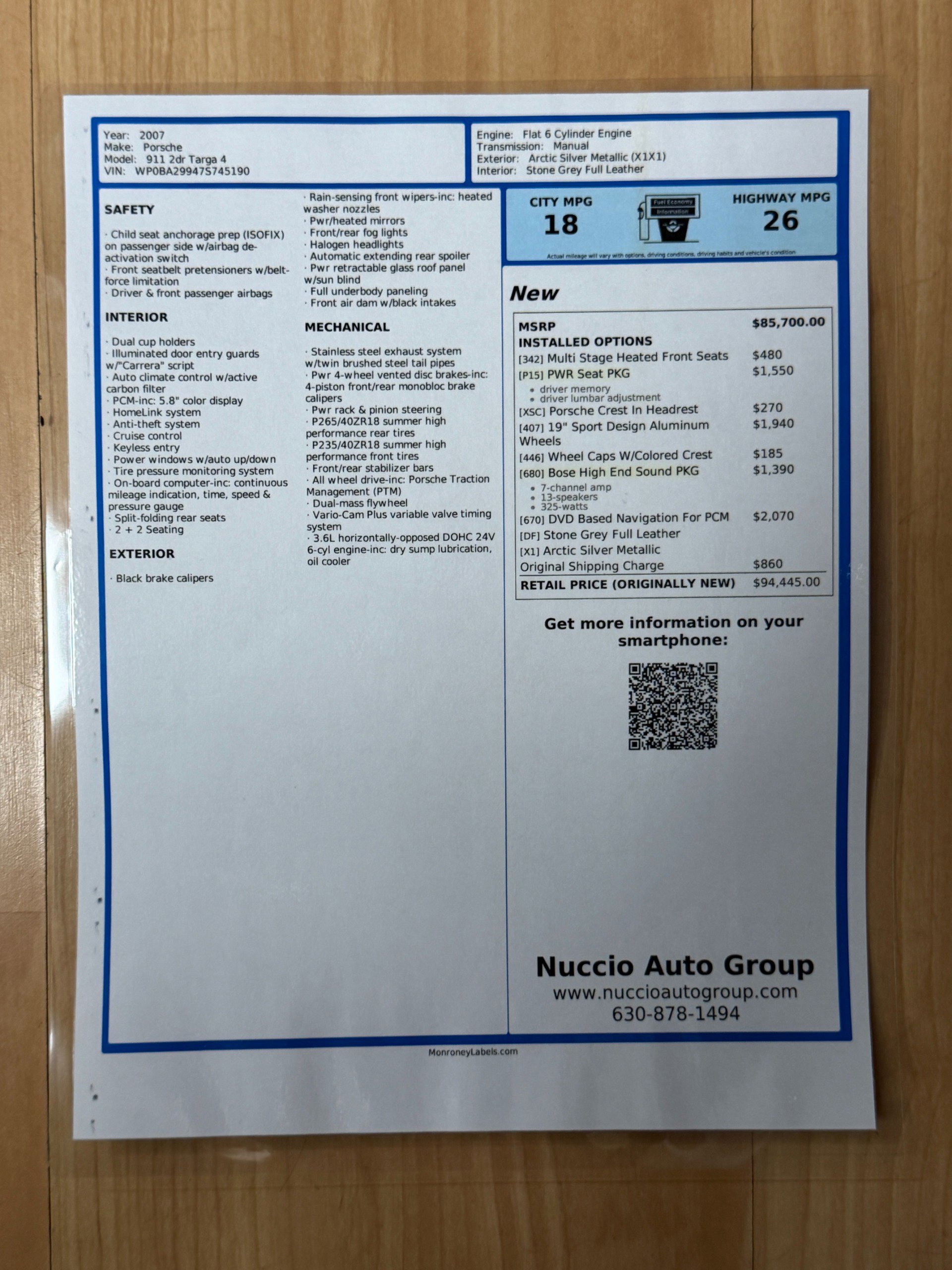 Used 2007 Porsche 911 Targa 4 image 95