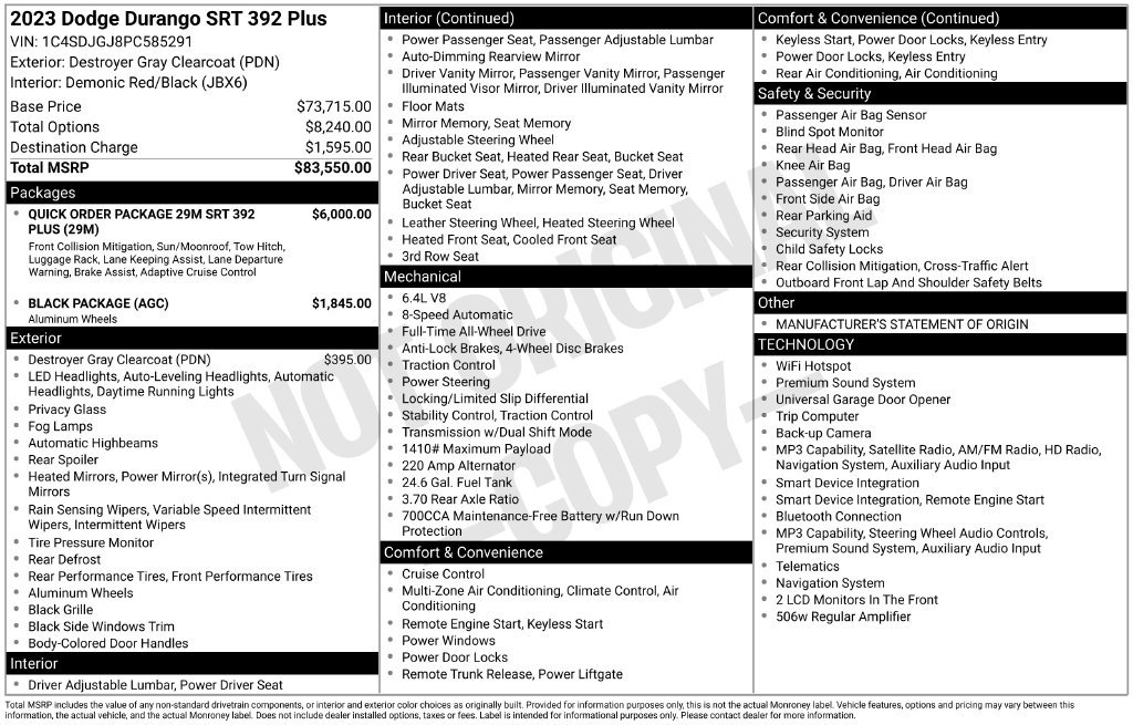 Used 2023 Dodge Durango SRT AWD/4WD image 35