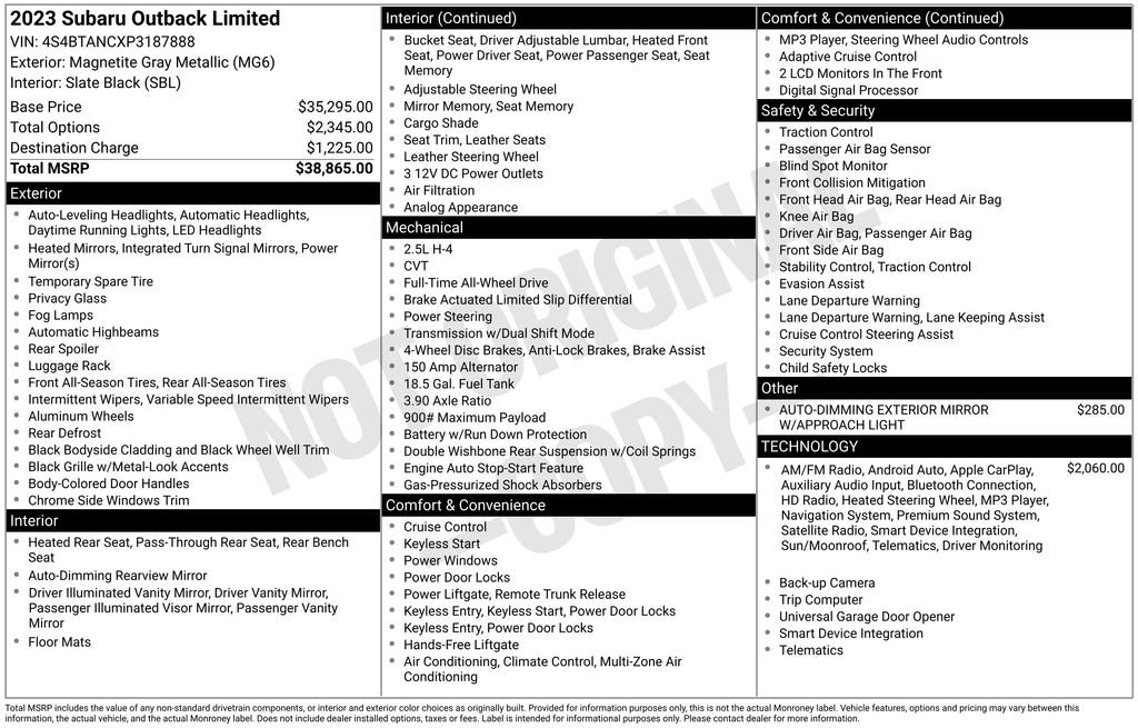 Certified 2023 Subaru Outback Limited AWD/4WD image 28