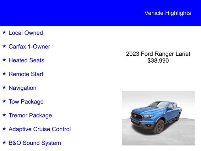 Certified 2023 Ford Ranger Lariat w/ Tremor Off-Road Package image 2