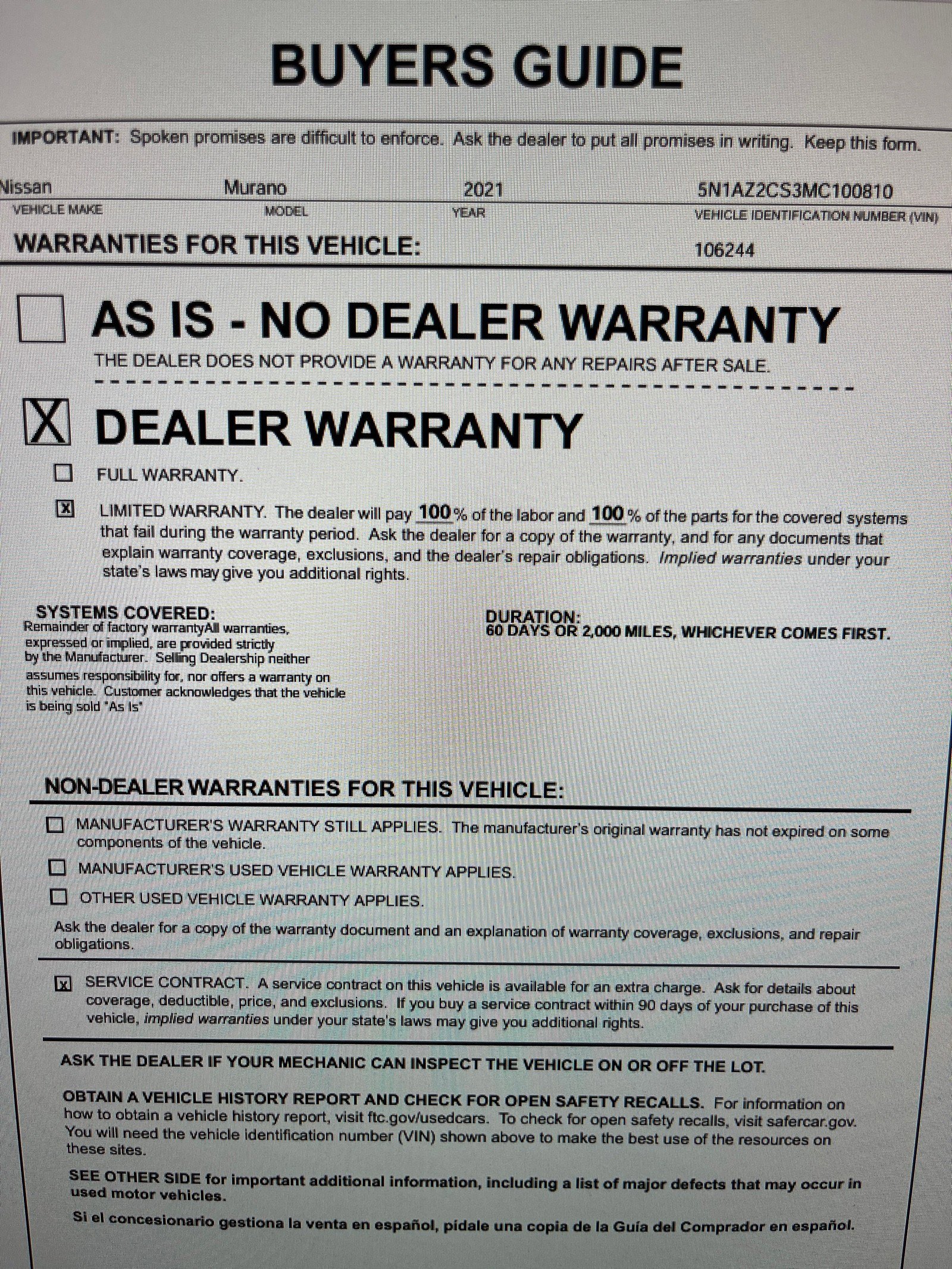 Used 2021 Nissan Murano SL w/ SL Moonroof Package image 9