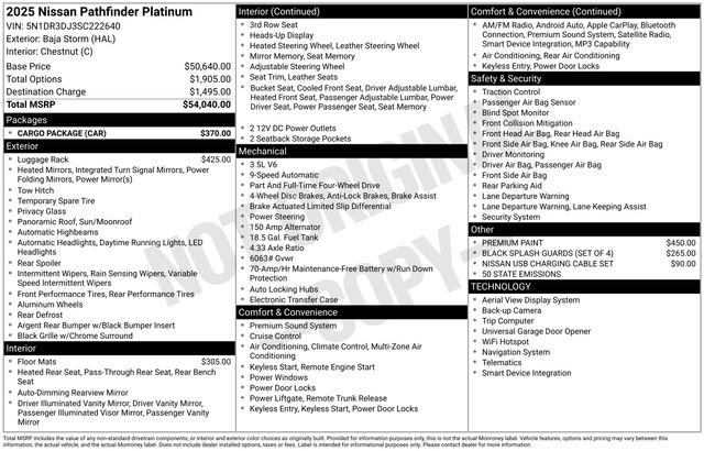 Certified 2025 Nissan Pathfinder Platinum w/ Cargo Package AWD/4WD image 44