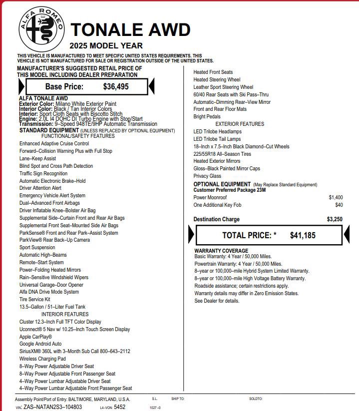 Used 2025 Alfa Romeo Tonale image 2