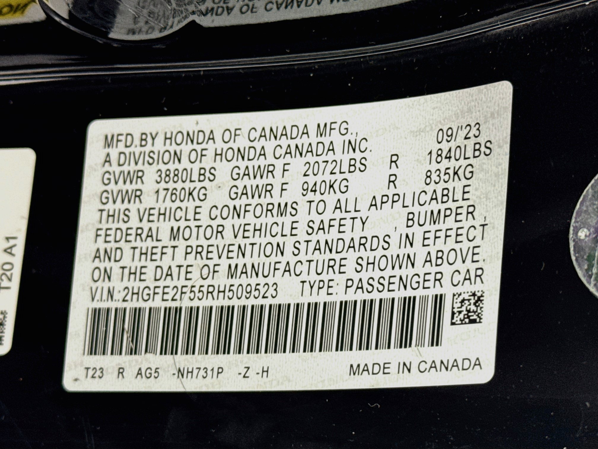 Certified 2024 Honda Civic Sport image 29