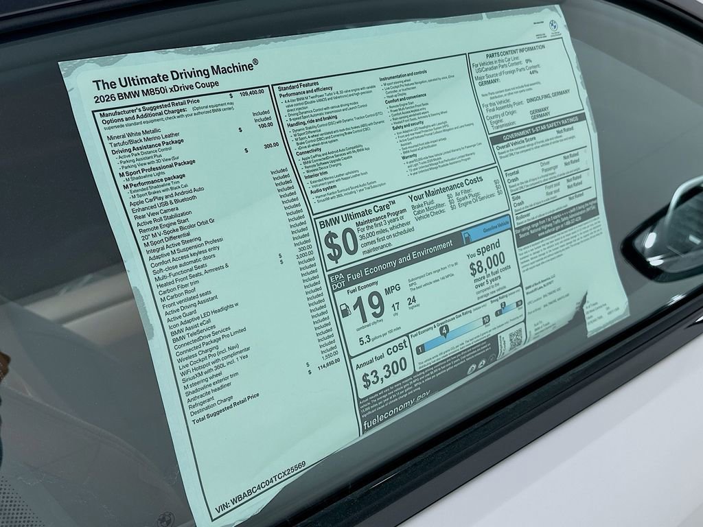 New 2026 BMW M850i xDrive Coupe w/ M Sport Professional Package image 12