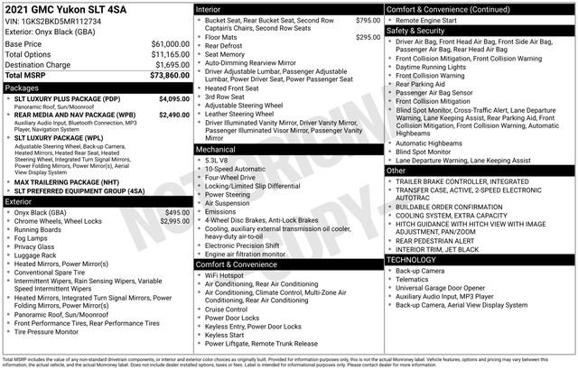 Used 2021 GMC Yukon SLT w/ SLT Luxury Plus Package image 43