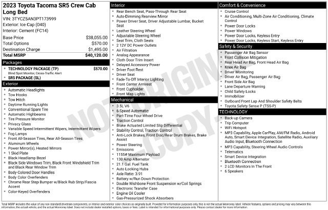 Used 2023 Toyota Tacoma SR5 w/ Technology Package AWD/4WD image 27