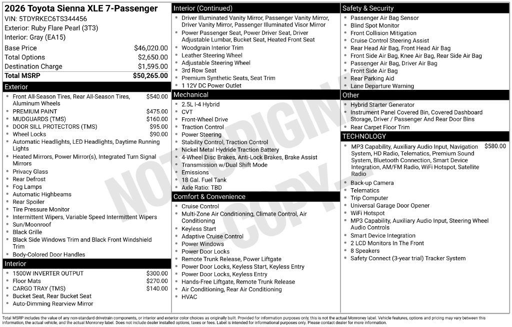 New 2026 Toyota Sienna XLE FWD image 28
