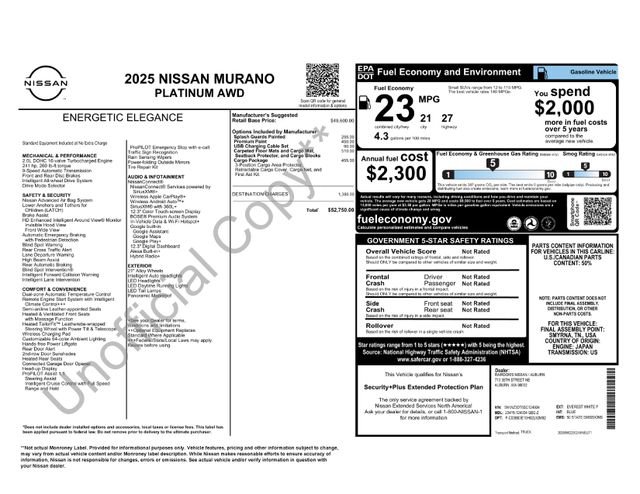 New 2025 Nissan Murano Platinum w/ Cargo Package image 28