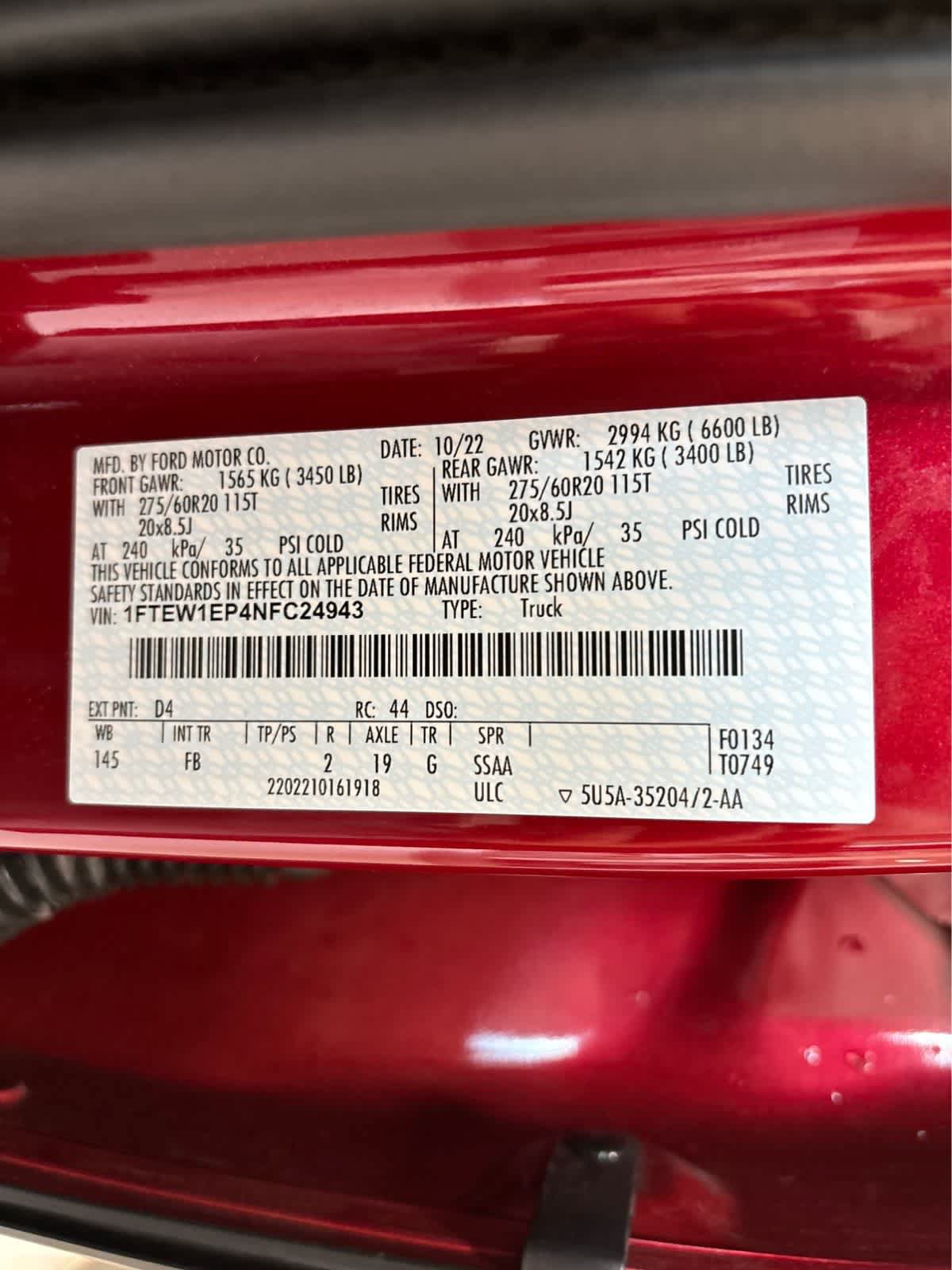 Certified 2022 Ford F150 XLT w/ Equipment Group 302A High AWD/4WD image 11