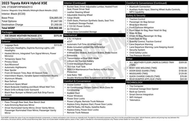 Used 2023 Toyota RAV4 XSE w/ XSE Grade Weather Package image 14