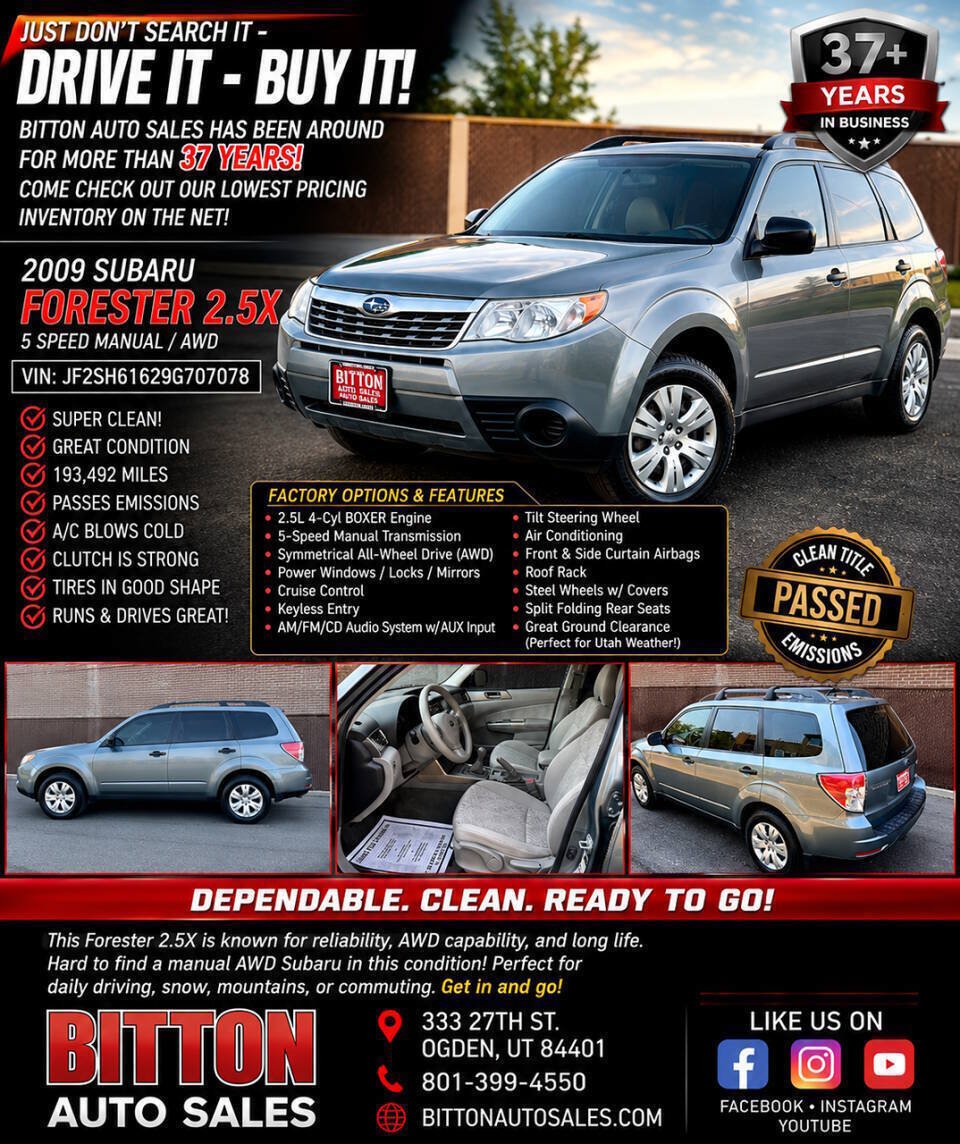 Used 2009 Subaru Forester 2.5X w/ Popular Equipment Group 1A