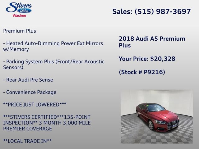Used 2018 Audi A5 2.0T Premium Plus w/ Premium Plus AWD/4WD image 22
