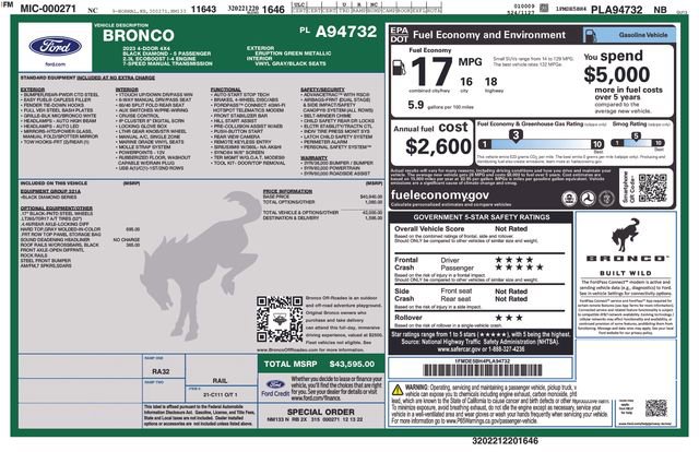 Used 2023 Ford Bronco Black Diamond image 40