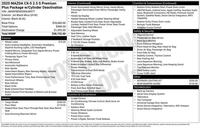 Certified 2025 MAZDA CX-5 AWD 2.5 S w/ Premium Plus Pkg image 33