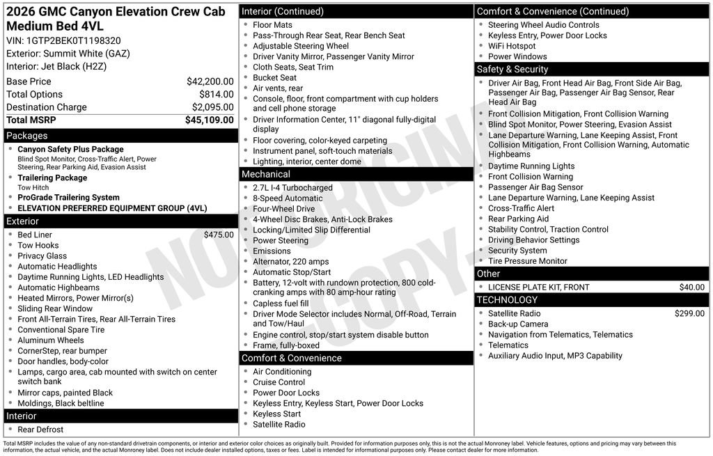 Used 2026 GMC Canyon Elevation AWD/4WD image 45