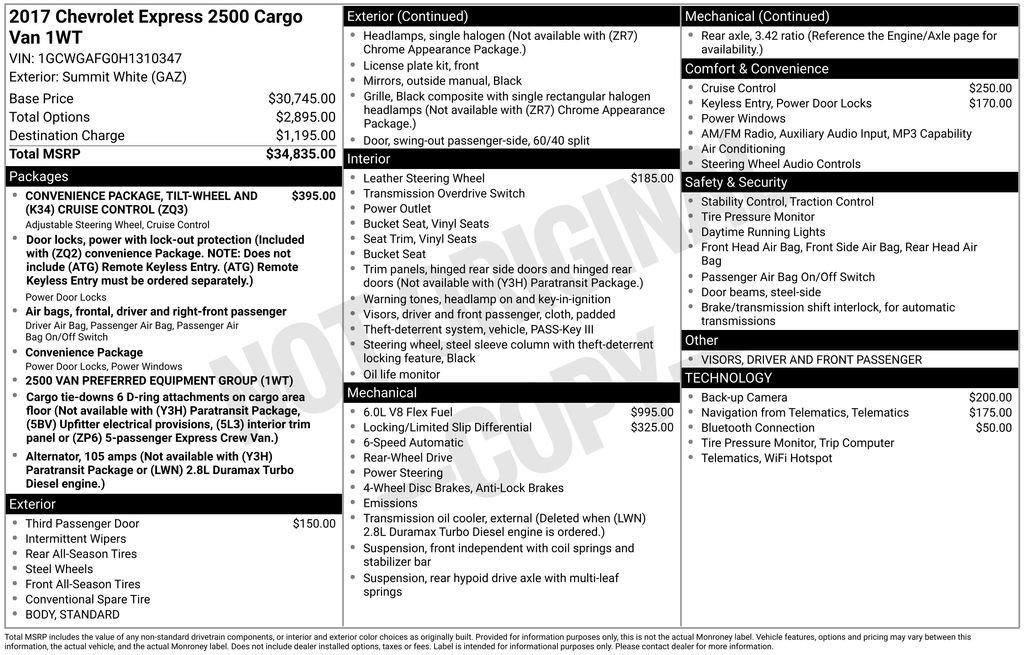 Used 2017 Chevrolet Express 2500 image 12