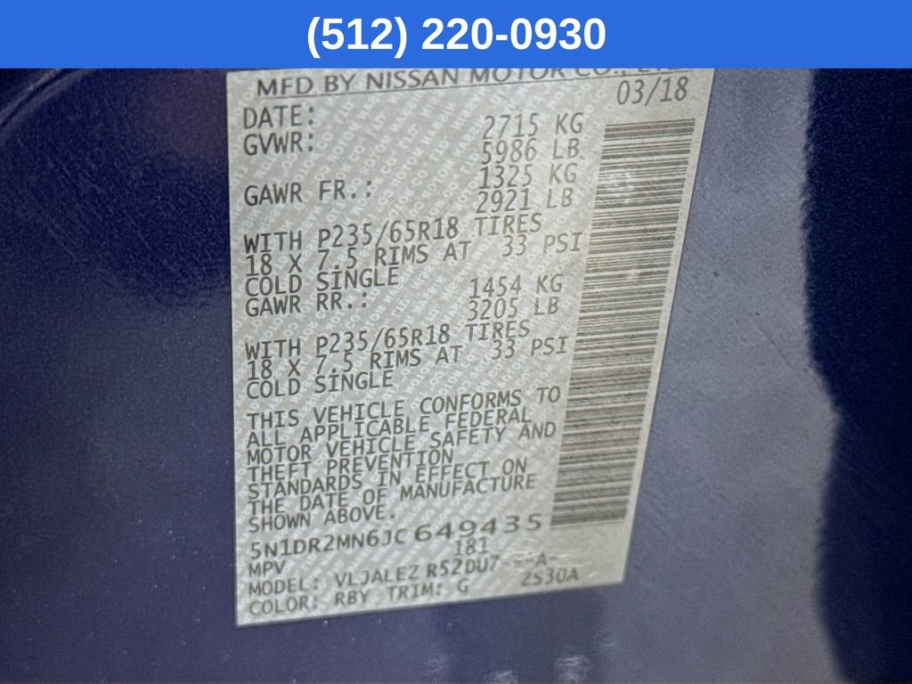 Used 2018 Nissan Pathfinder SV image 40