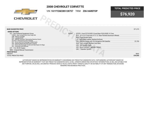 Used 2008 Chevrolet Corvette Z06 w/ Preferred Equipment Group RWD image 7