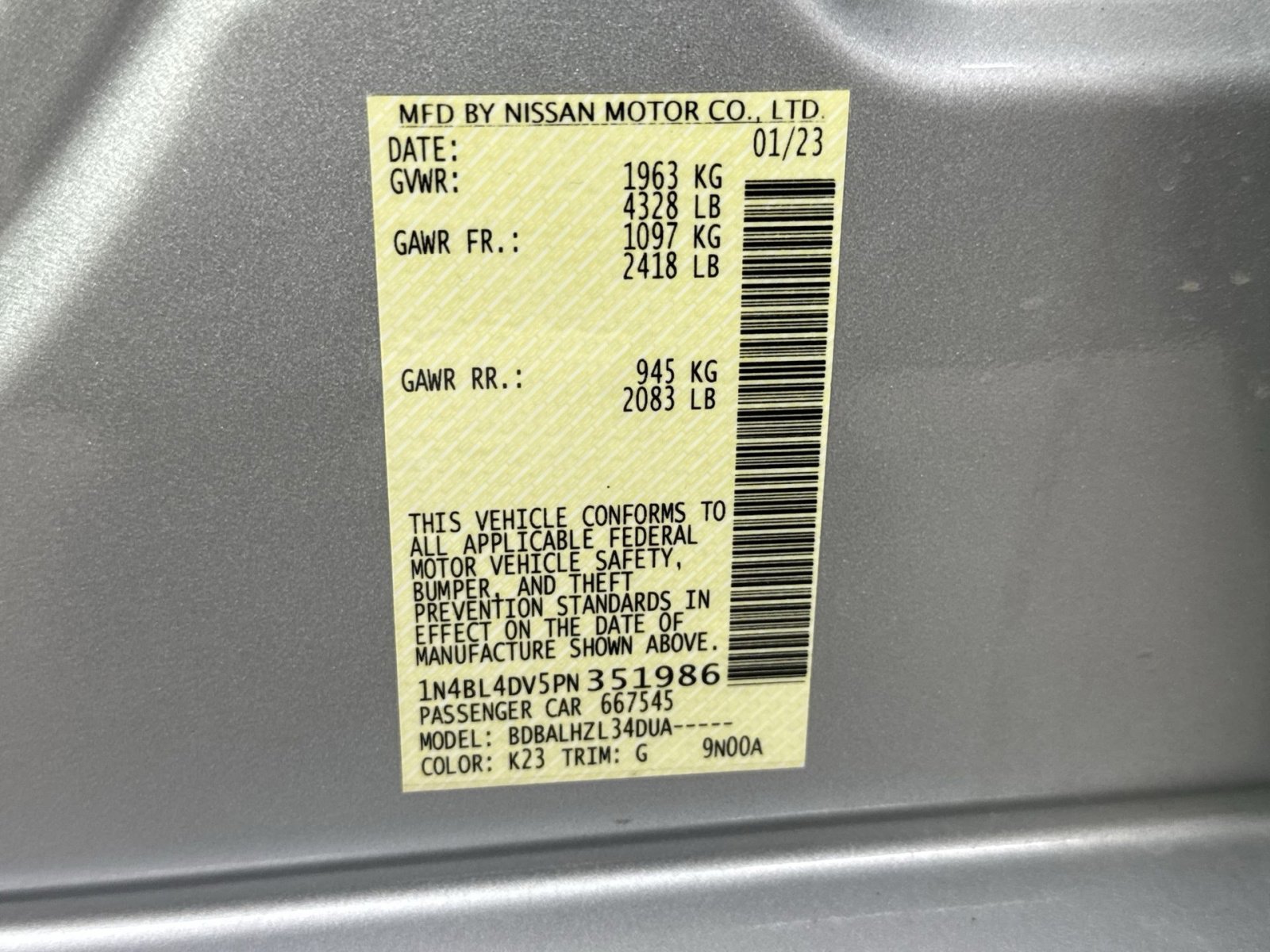 Used 2023 Nissan Altima 2.5 SV FWD image 41