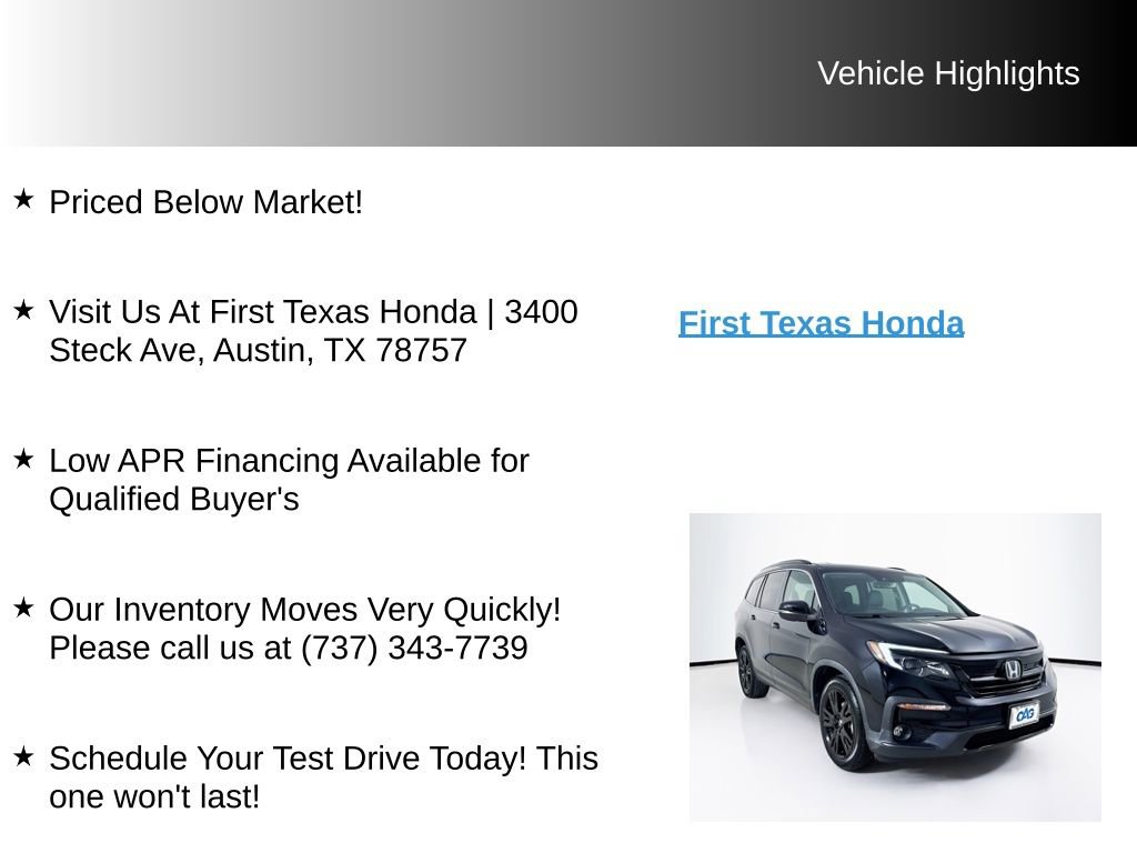 Used 2021 Honda Pilot Special Edition image 9