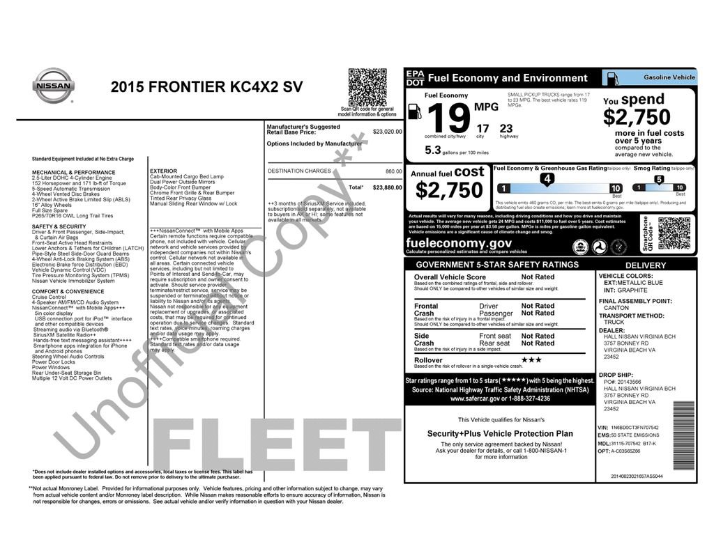 Used 2015 Nissan Frontier SV image 8