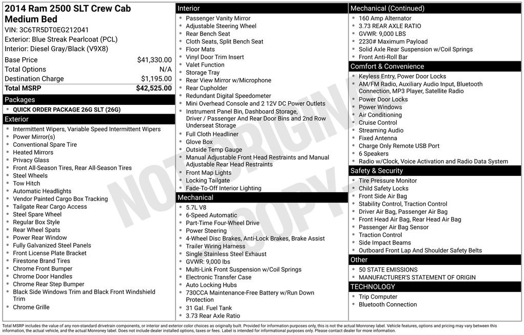 Used 2014 RAM 2500 SLT image 6