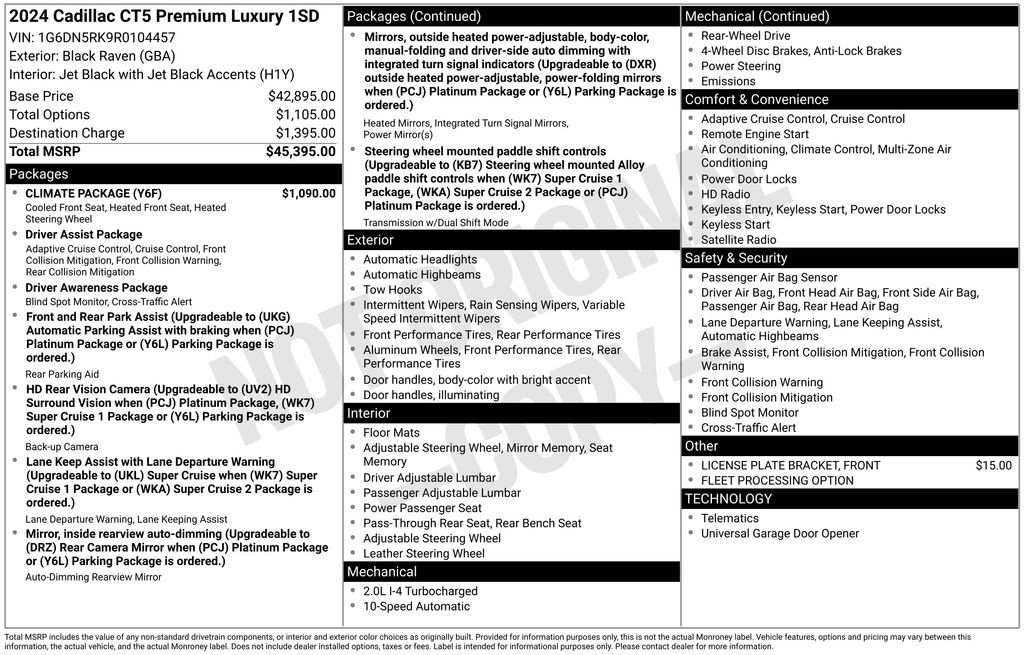 Used 2024 Cadillac CT5 Premium Luxury w/ Climate Package image 40